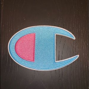 Large champion iron on patch